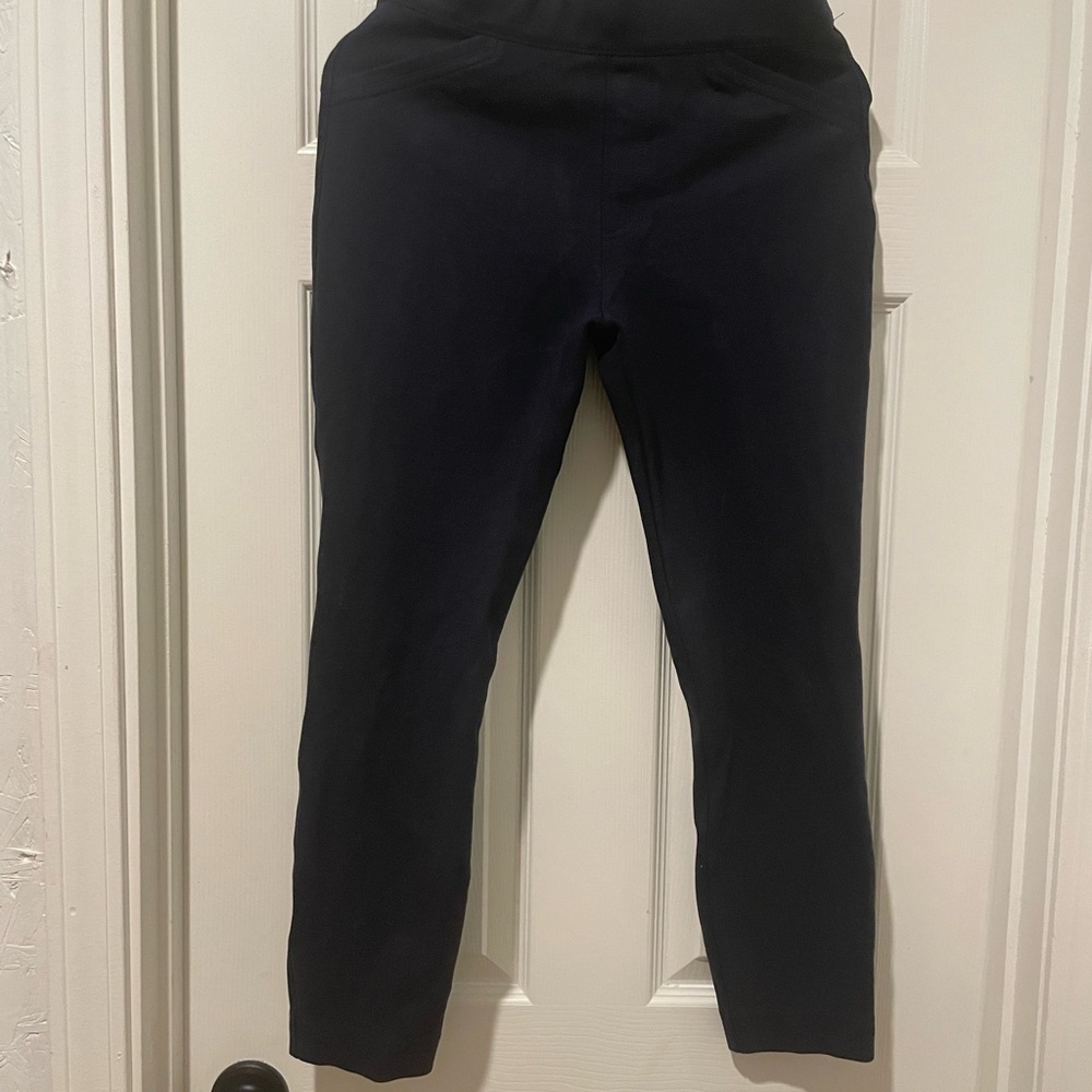 Spanx Navy Blue Back-Seam Skinny Ponte Pants
